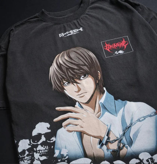 Death Note Light 199X Side By Side Oversized Tee - CivilRegime