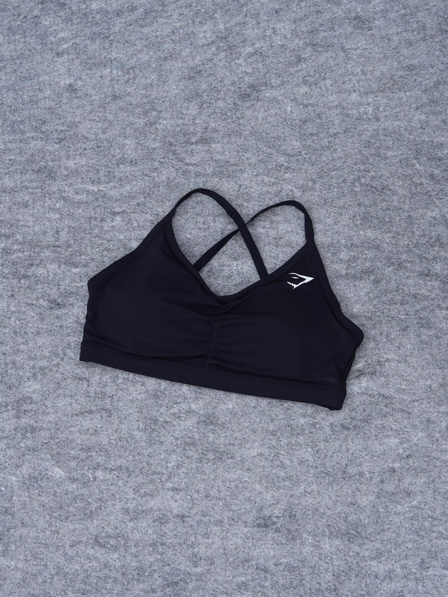 Ruched Strappy Bra - Negro