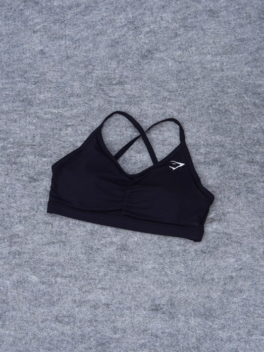 Ruched Strappy Bra - Negro