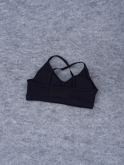 Ruched Strappy Bra - Negro