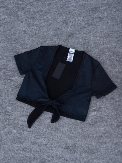 Gains Ribbon Crop Top - Navy