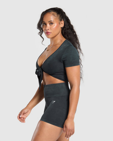 Gains Ribbon Crop Top - Navy