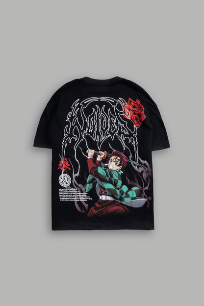 Demon Slayer NFGU Tanjiro "Premium" Oversized Tee in Black