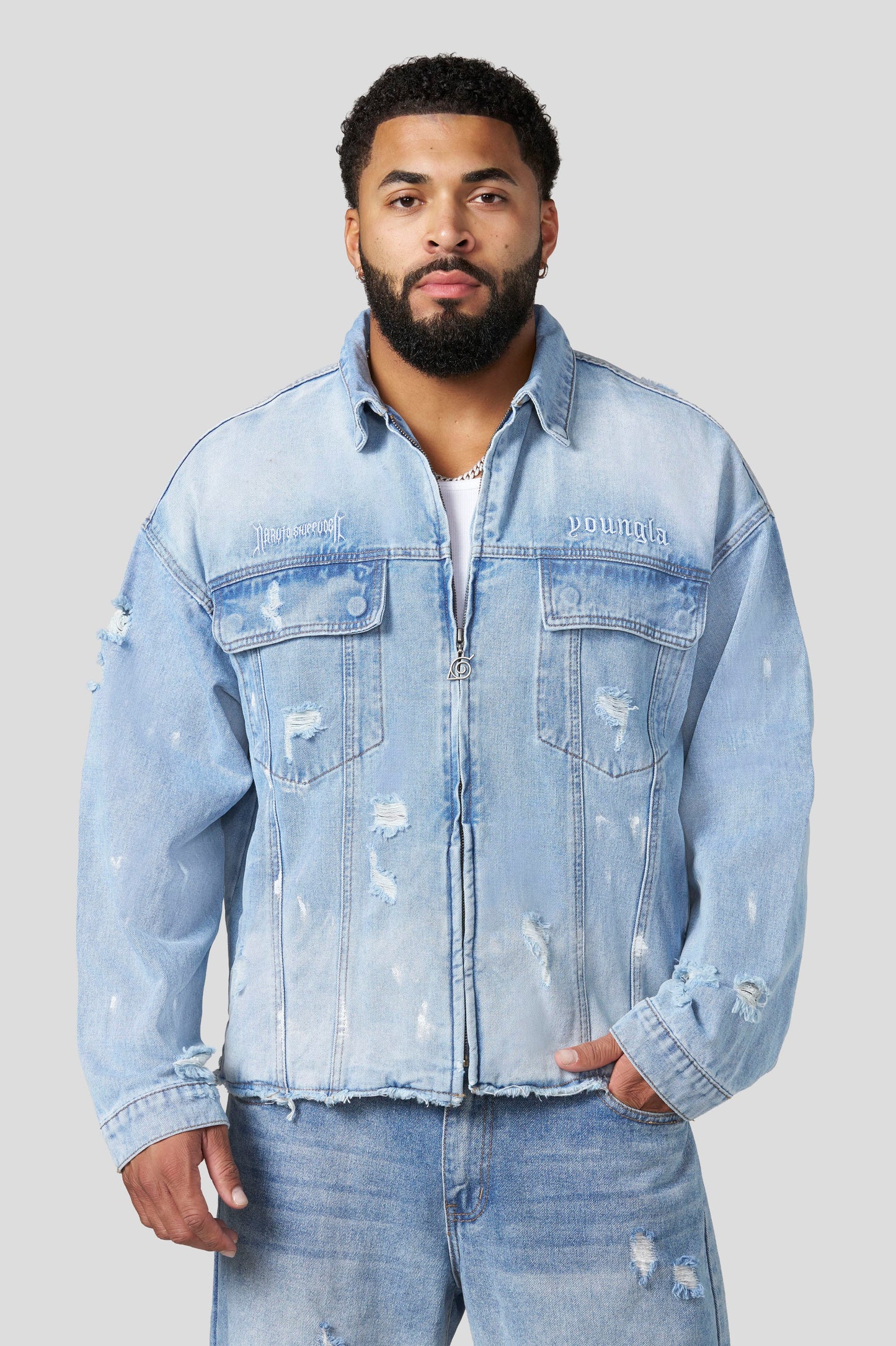 5133 - Naruto Distressed Denim Jackets