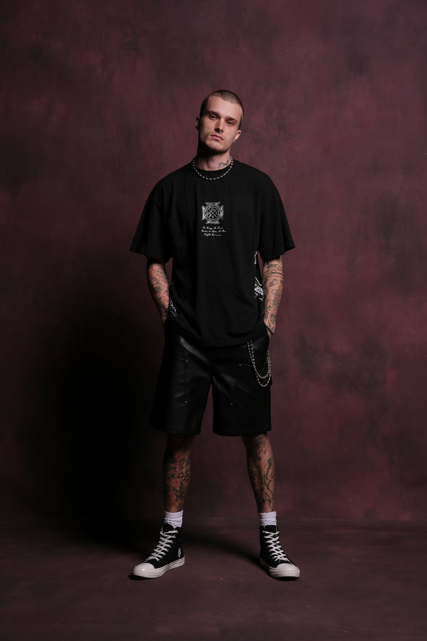 Spider-Man Tomb "Side By Side" Series Oversized Tee in Black