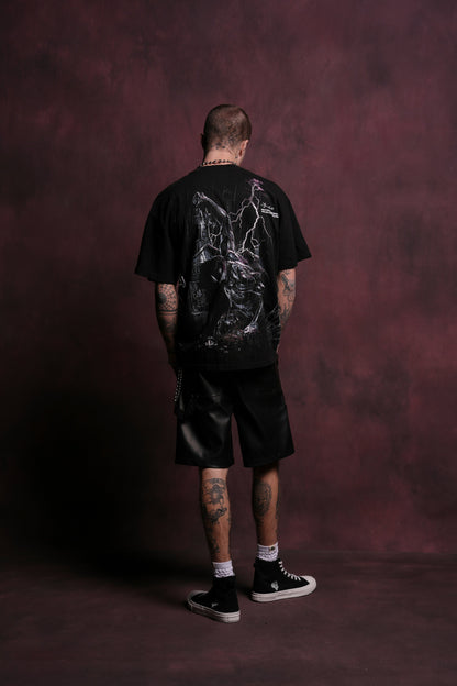 Spider-Man Tomb "Side By Side" Series Oversized Tee in Black