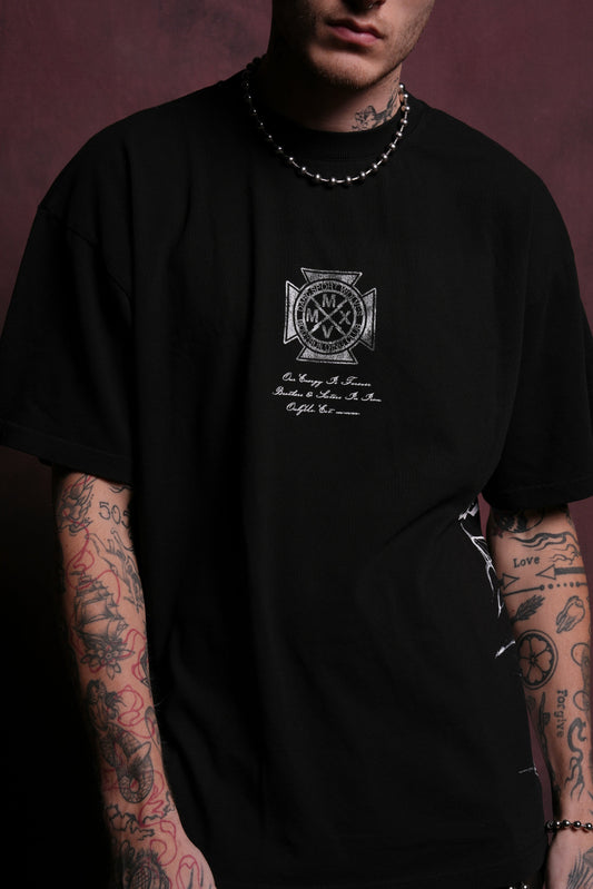 Spider-Man Tomb "Side By Side" Series Oversized Tee in Black