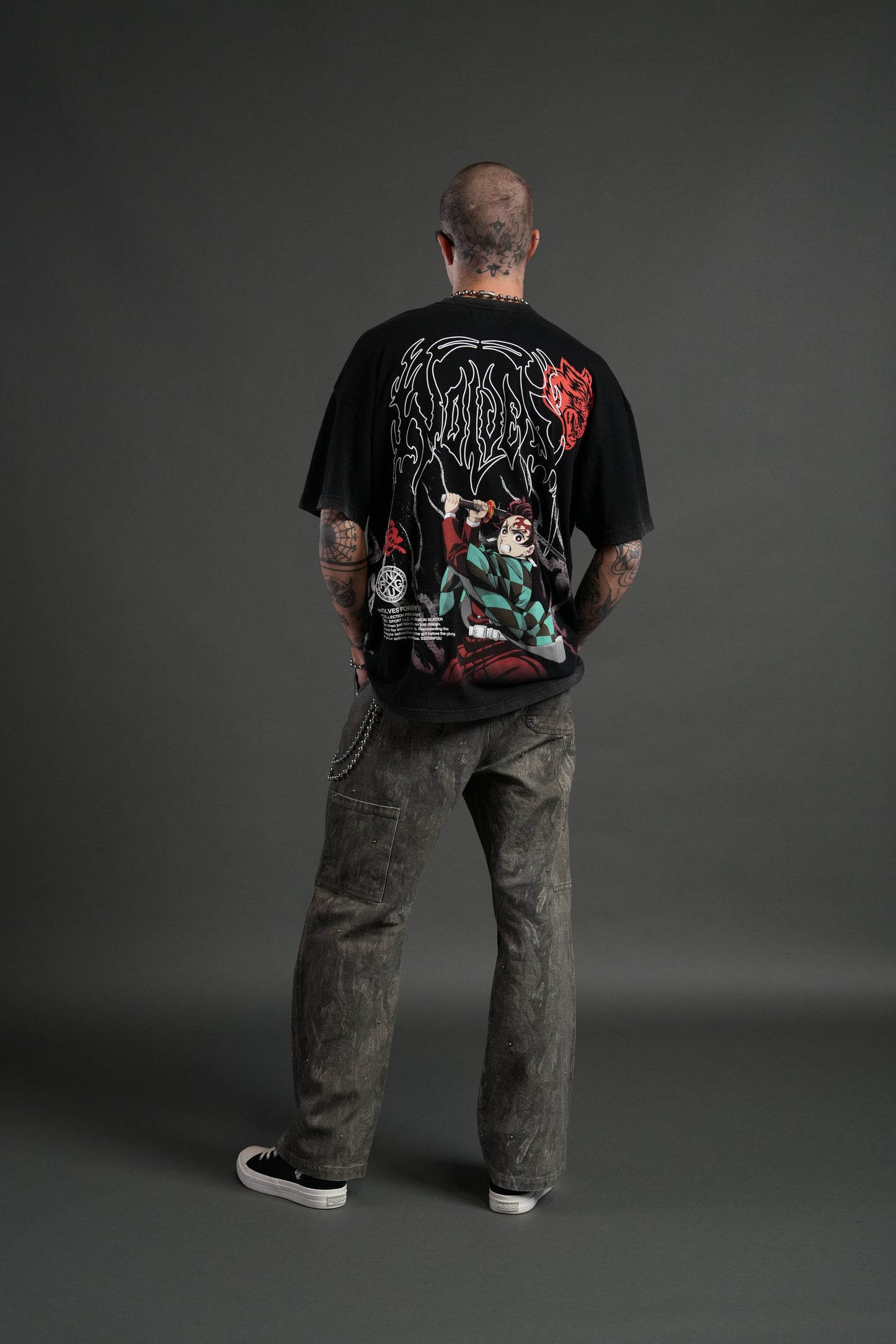 Demon Slayer NFGU Tanjiro "Premium" Oversized Tee in Black