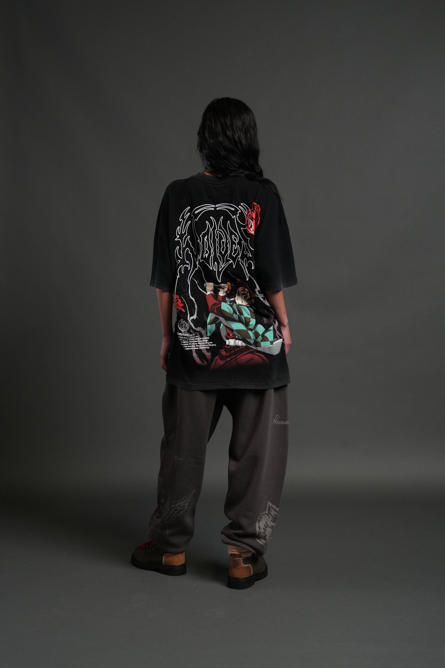 Demon Slayer NFGU Tanjiro "Premium" Oversized Tee in Black