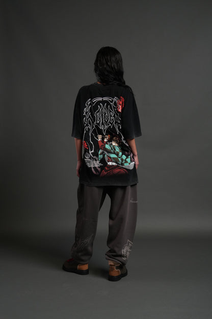 Demon Slayer NFGU Tanjiro "Premium" Oversized Tee in Black