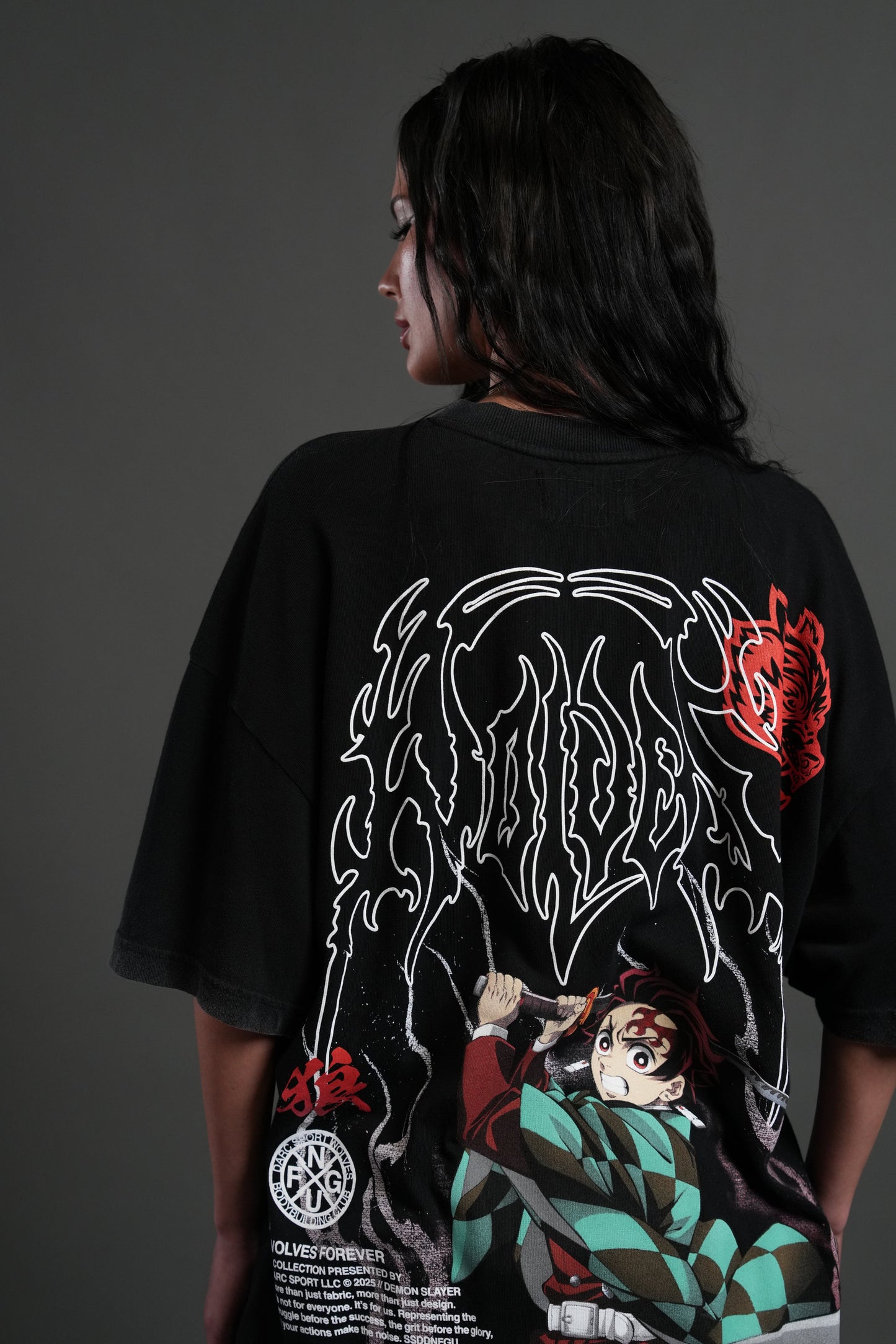 Demon Slayer NFGU Tanjiro "Premium" Oversized Tee in Black
