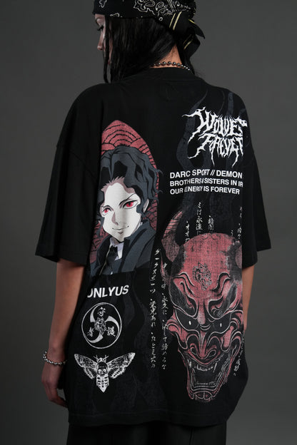 Demon Slayer Demon Within "Premium" Oversized Tee in Black