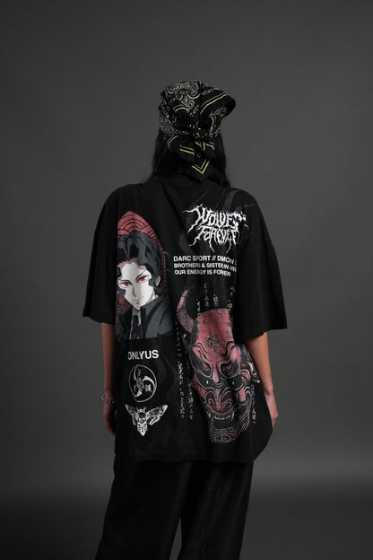 Demon Slayer Demon Within "Premium" Oversized Tee in Black