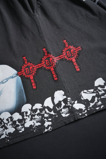 Death Note Light "Side By Side" 199X Oversized Tee in Vintage Ashes