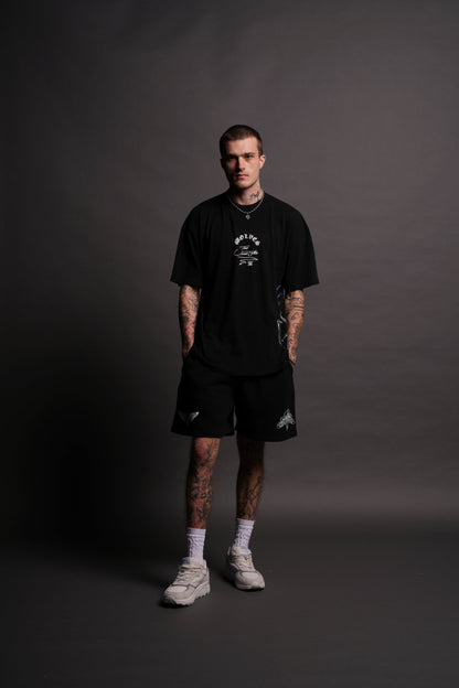 WWE Snake Eyes "Side By Side" Series Oversized Tee in Black