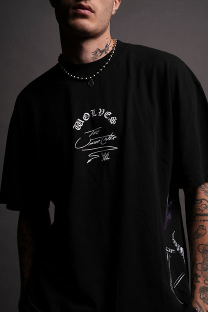 WWE Snake Eyes "Side By Side" Series Oversized Tee in Black