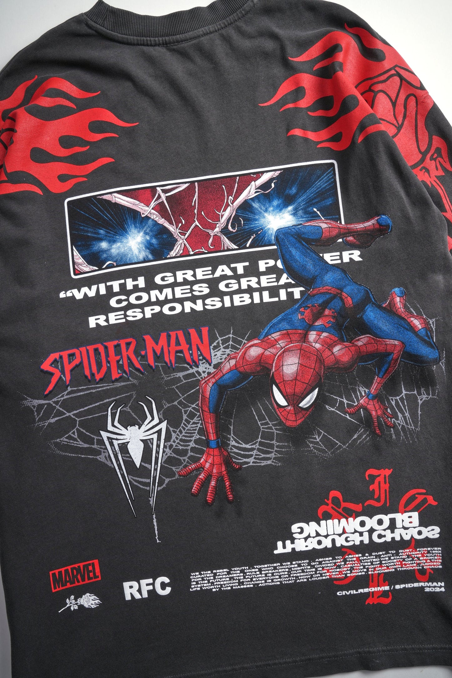 Spider-Man Blooming Through Chaos Oversized Tee - CivilRegime