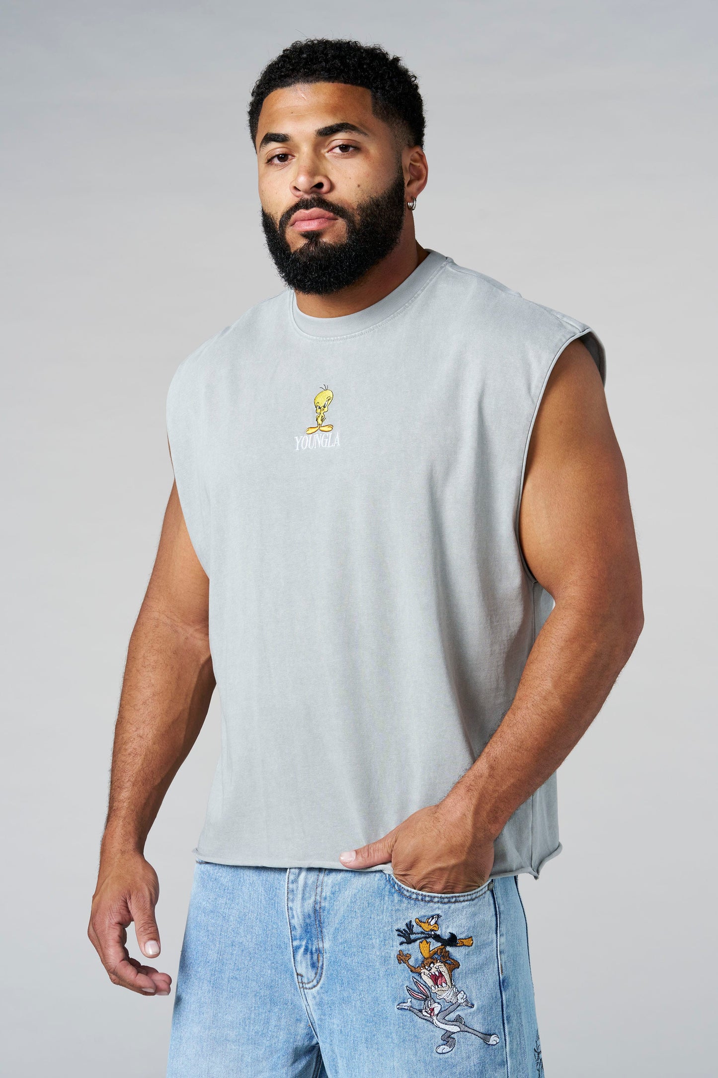 3107 - Looney Tunes Embroidered Cut-offs