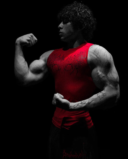 Void Tech™ Cyber Skeleton Cut-off Delt Compression [CRIMSON RED]