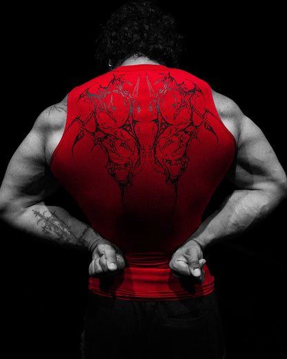 Void Tech™ Cyber Skeleton Cut-off Delt Compression [CRIMSON RED]