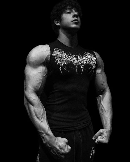 Void Tech™ Cyber Skeleton Cut-off Delt Compression [VOID BLACK]