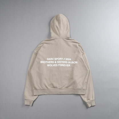 Brothers And Sisters Forever Darco Double Zip Hoodie in Taupe