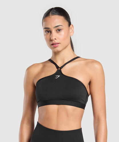 Halter Neck Sports Bra (Negro)