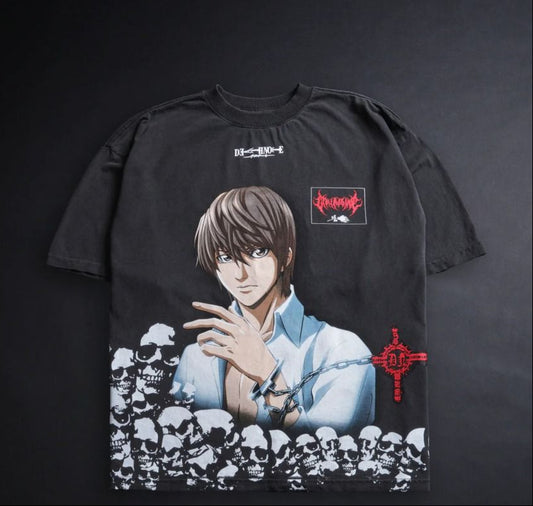 Death Note Light 199X Side By Side Oversized Tee - CivilRegime