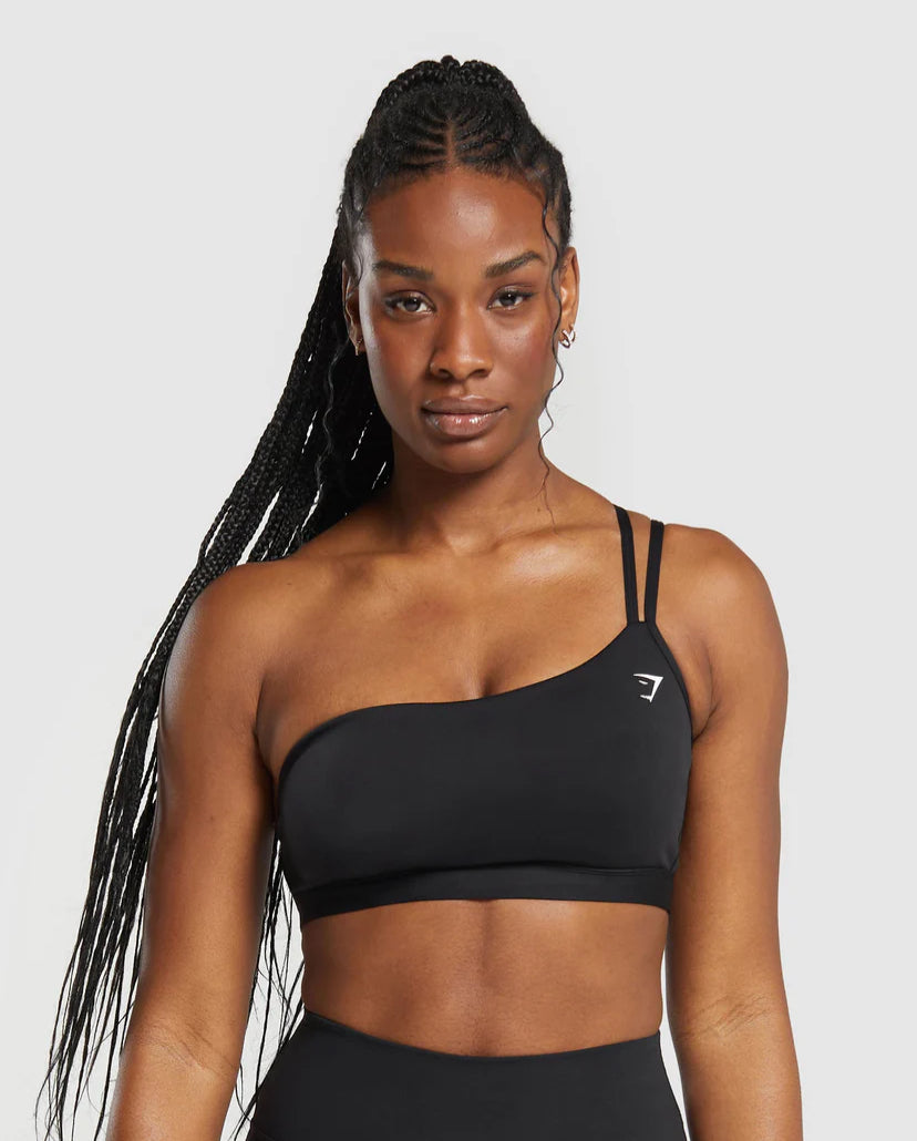 One Shoulder Sports Bra (Negro)