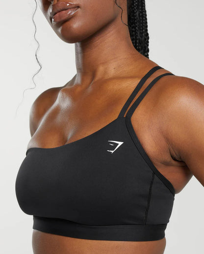 One Shoulder Sports Bra (Negro)
