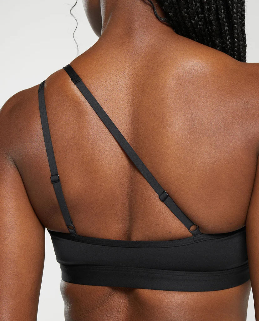 One Shoulder Sports Bra (Negro)
