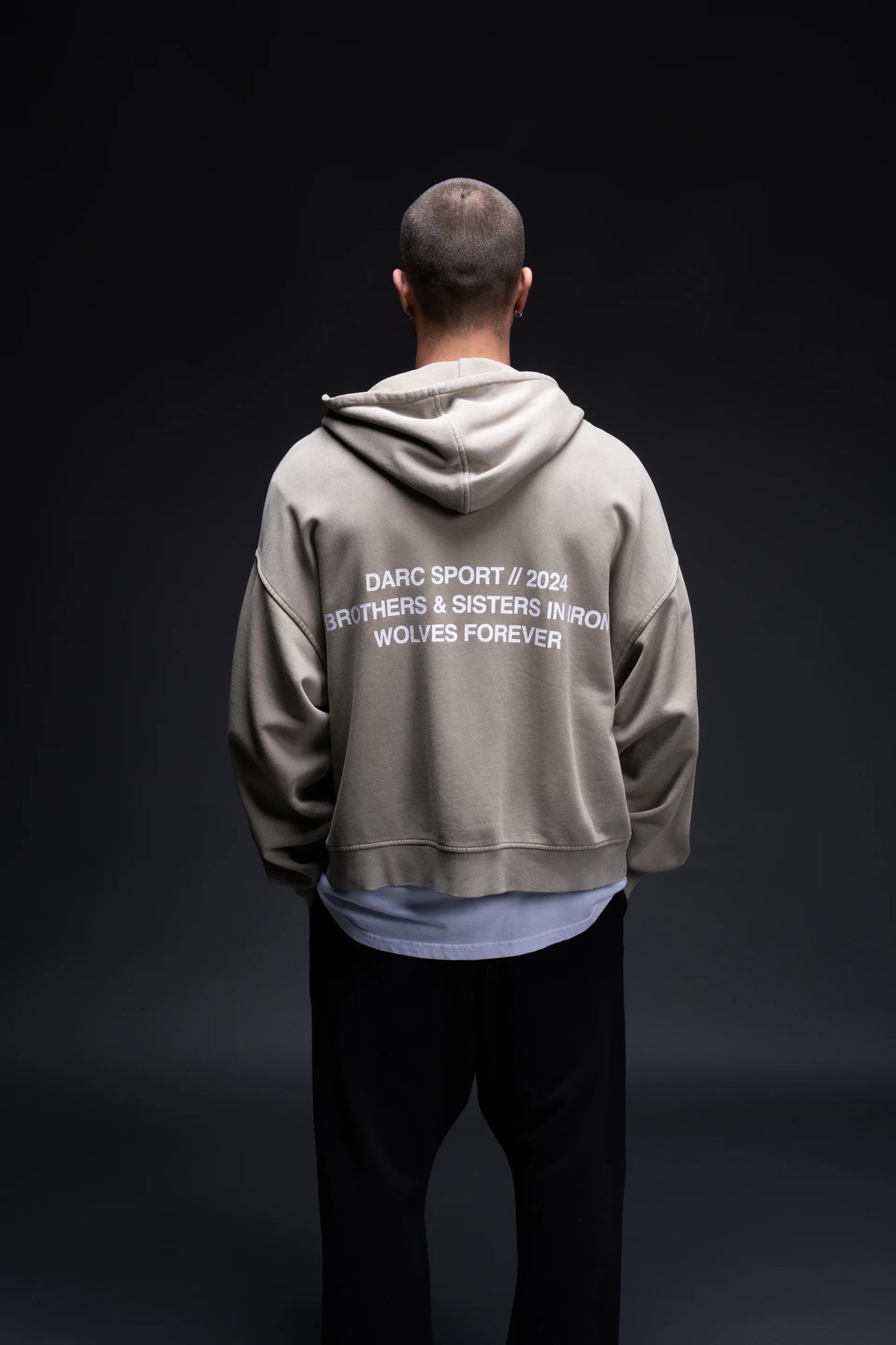 Brothers And Sisters Forever Darco Double Zip Hoodie in Taupe