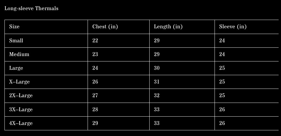 Black Thermal Long–Sleeves