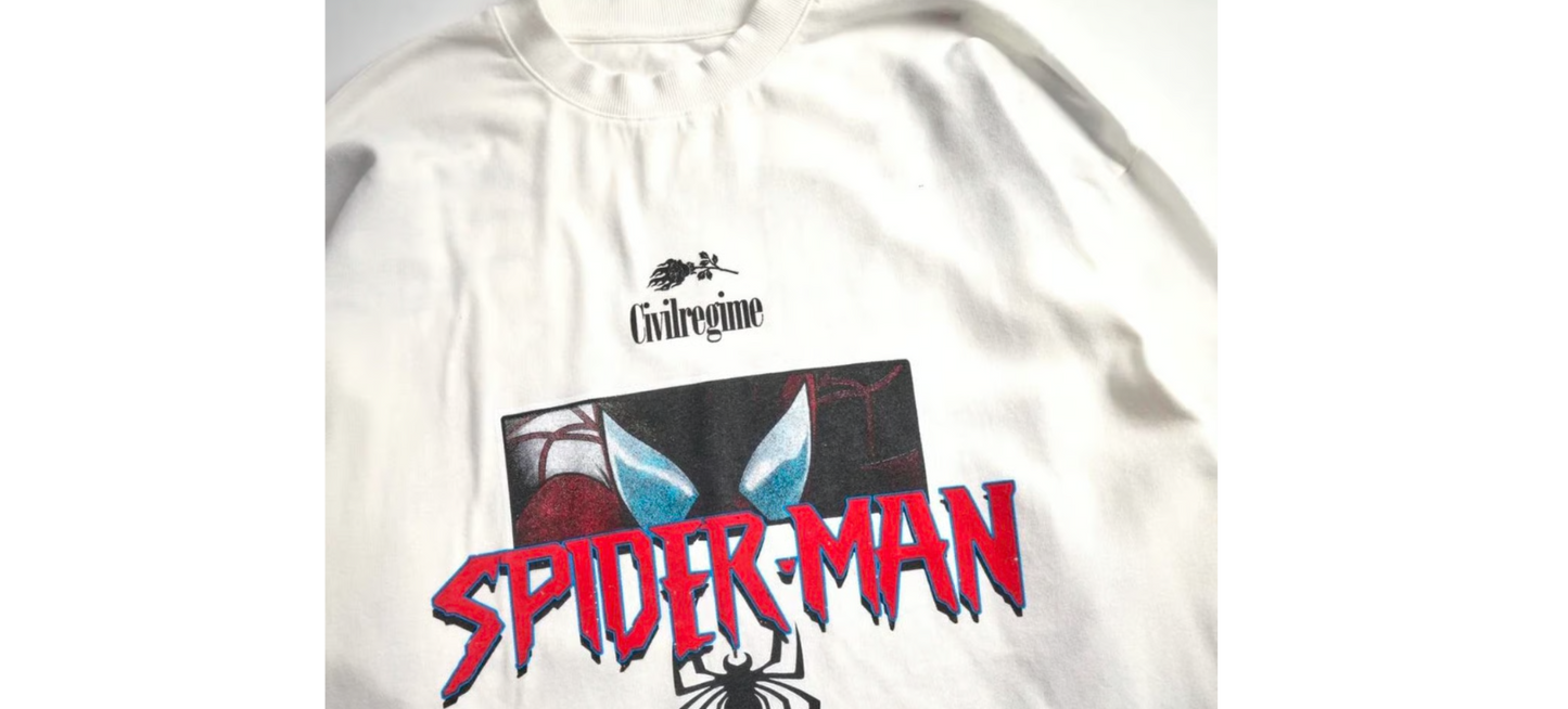 Spiderman Miles Morales Swinging Through Chaos Oversized Tee