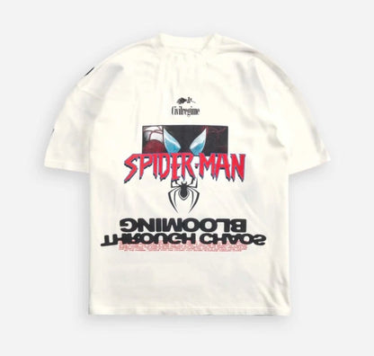 Spiderman Miles Morales Swinging Through Chaos Oversized Tee